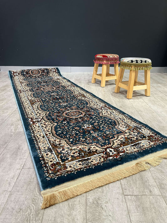 Turkish Traditional Hallway Runner Blue H3528A Rugs   