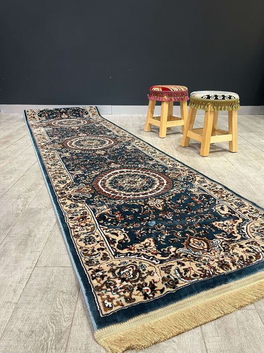 Turkish Traditional Hallway Runner Blue H4095A Rugs   