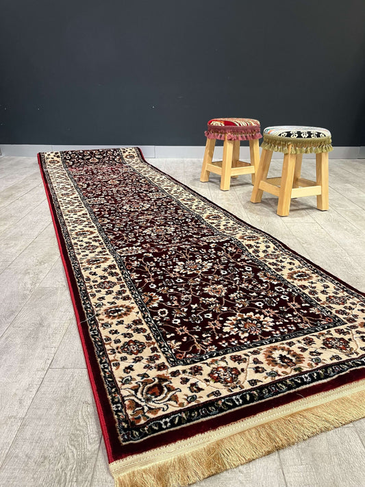 Turkish Traditional Hallway Runner Red H5500A Rugs   