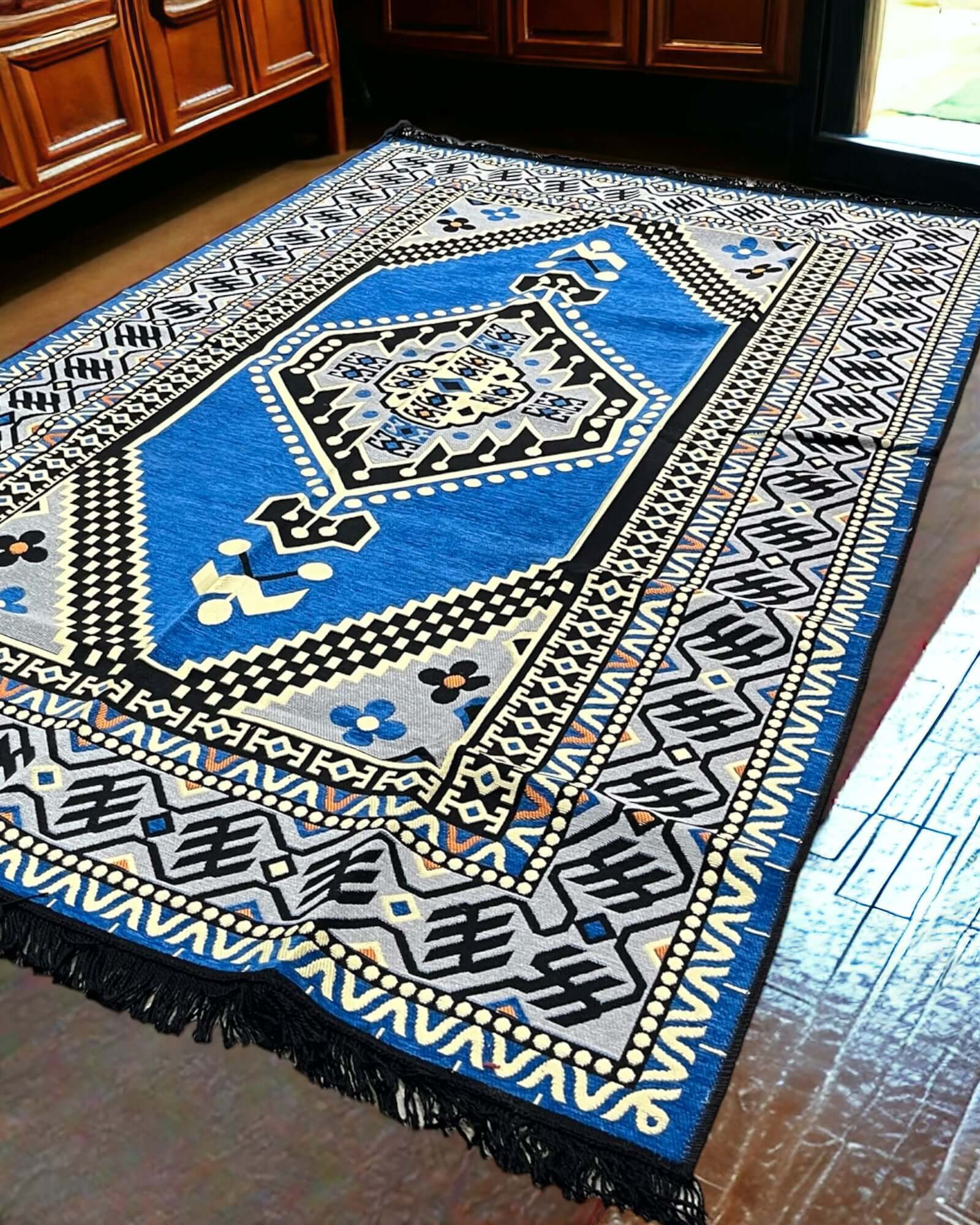 Turkish Kilim Rug (Blue Classic)