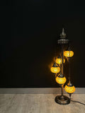 Turkish Mosaic Floor Lamp 5 Pieces Brown Flower