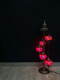 Turkish Mosaic Floor Lamp 5 Pieces Red Flower
