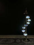 Turkish Mosaic Floor Lamp 7pc- Blue-Crackle