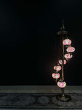 Turkish Mosaic Floor Lamp 7pc- Pink-White