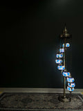 Turkish Mosaic Floor Lamps 9pc- Blue Flower