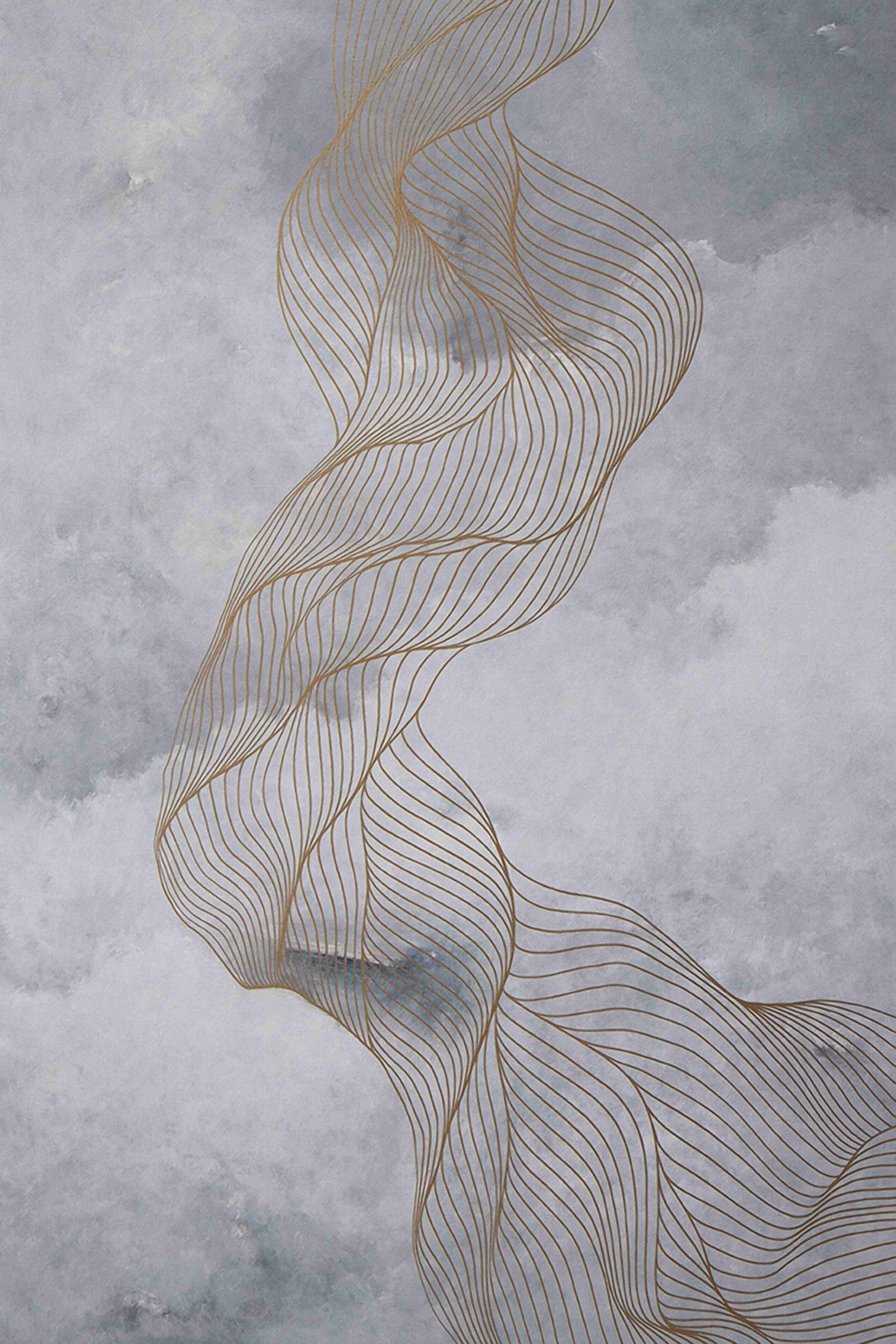 Turkish Rug Abstract Wave Line Rug
