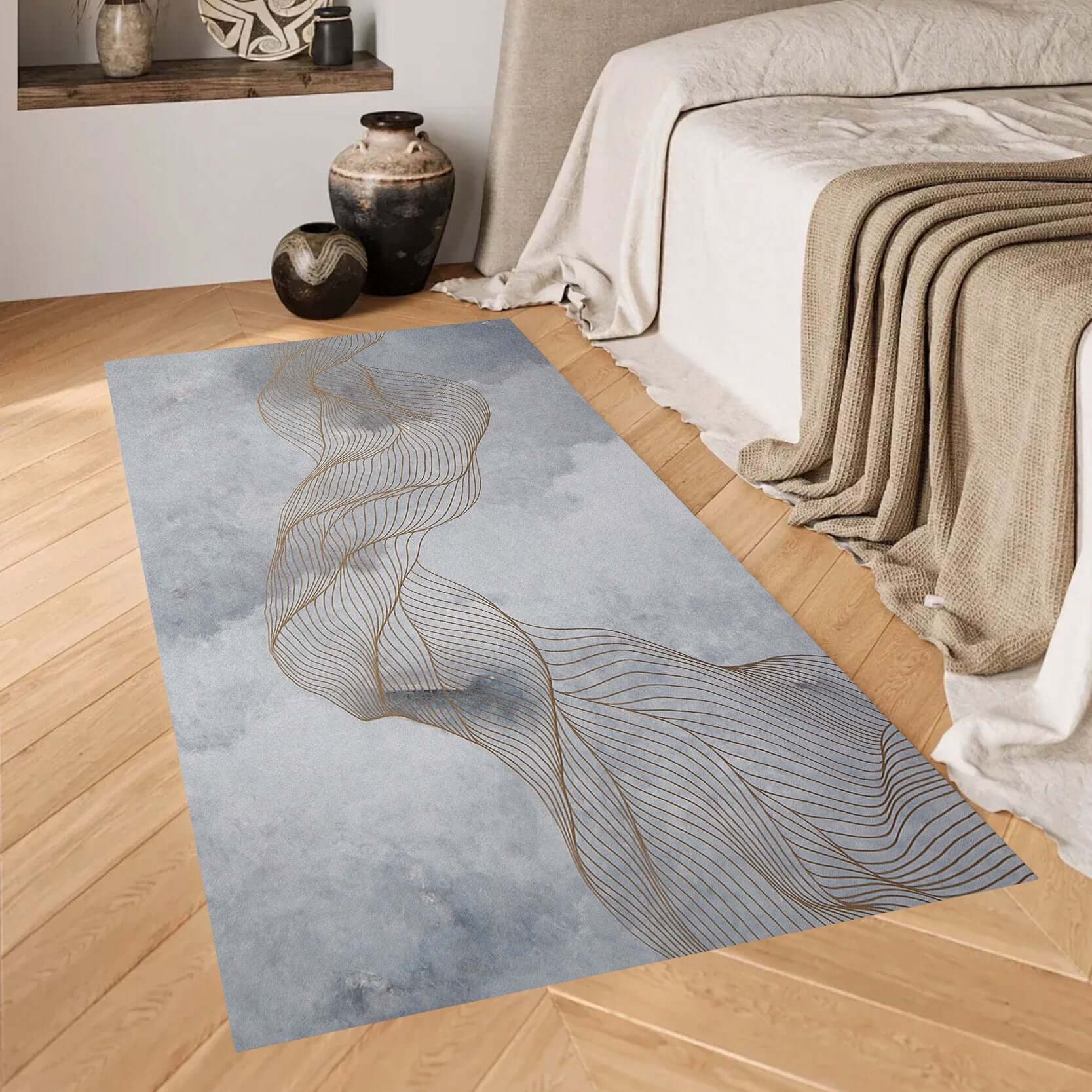 Turkish Rug Abstract Wave Line Rug