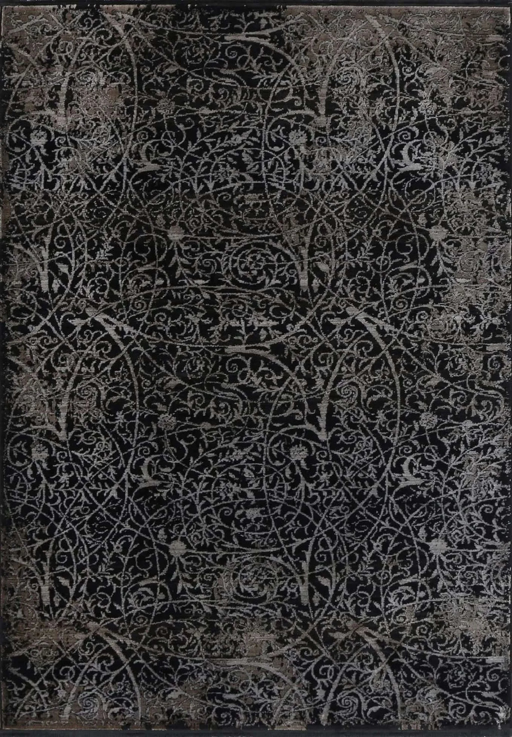 Turkish Rug Brooklyn Pewter Black - Elegant Metallic Shimmer