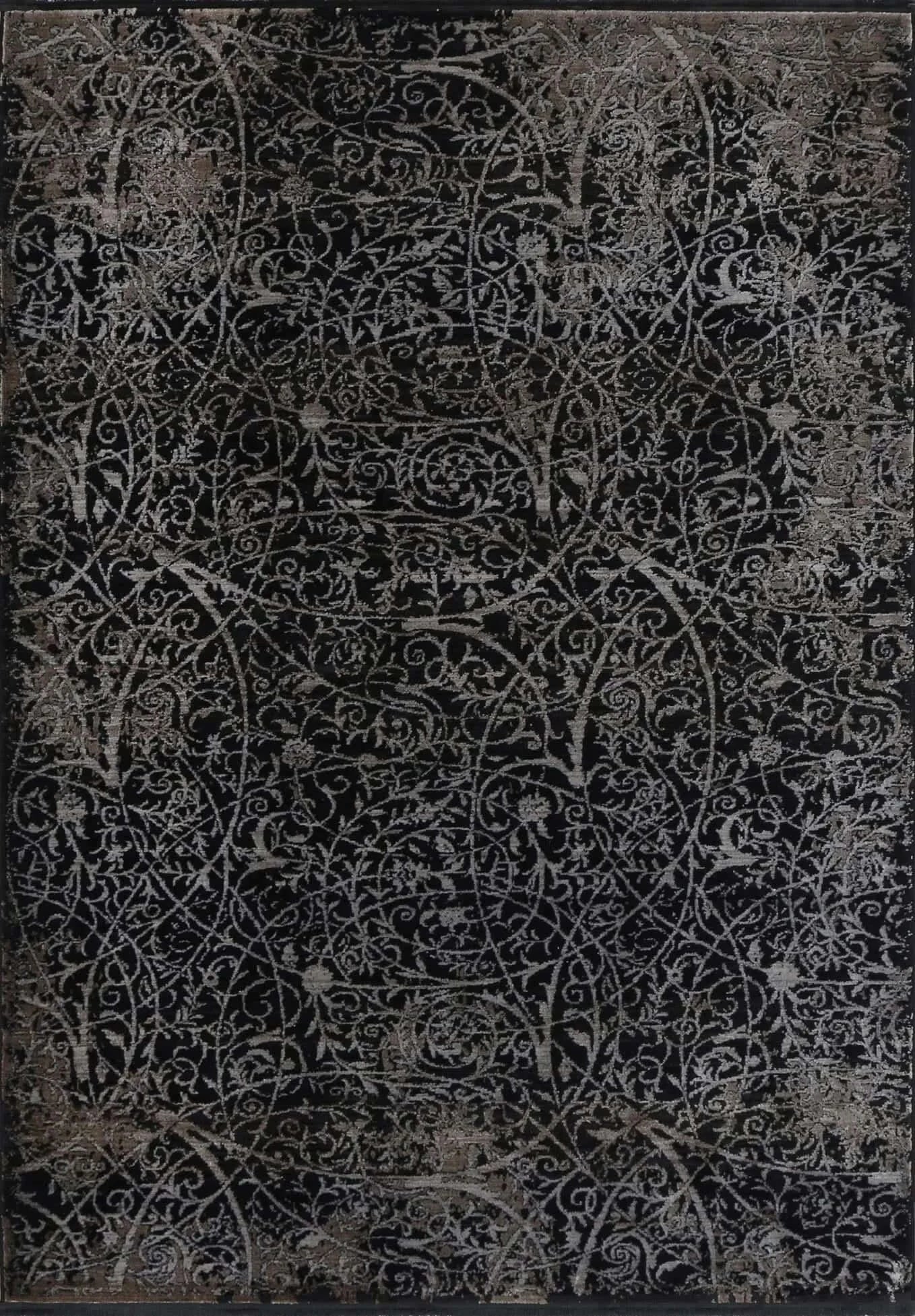 Turkish Rug Brooklyn Pewter Black - Elegant Metallic Shimmer