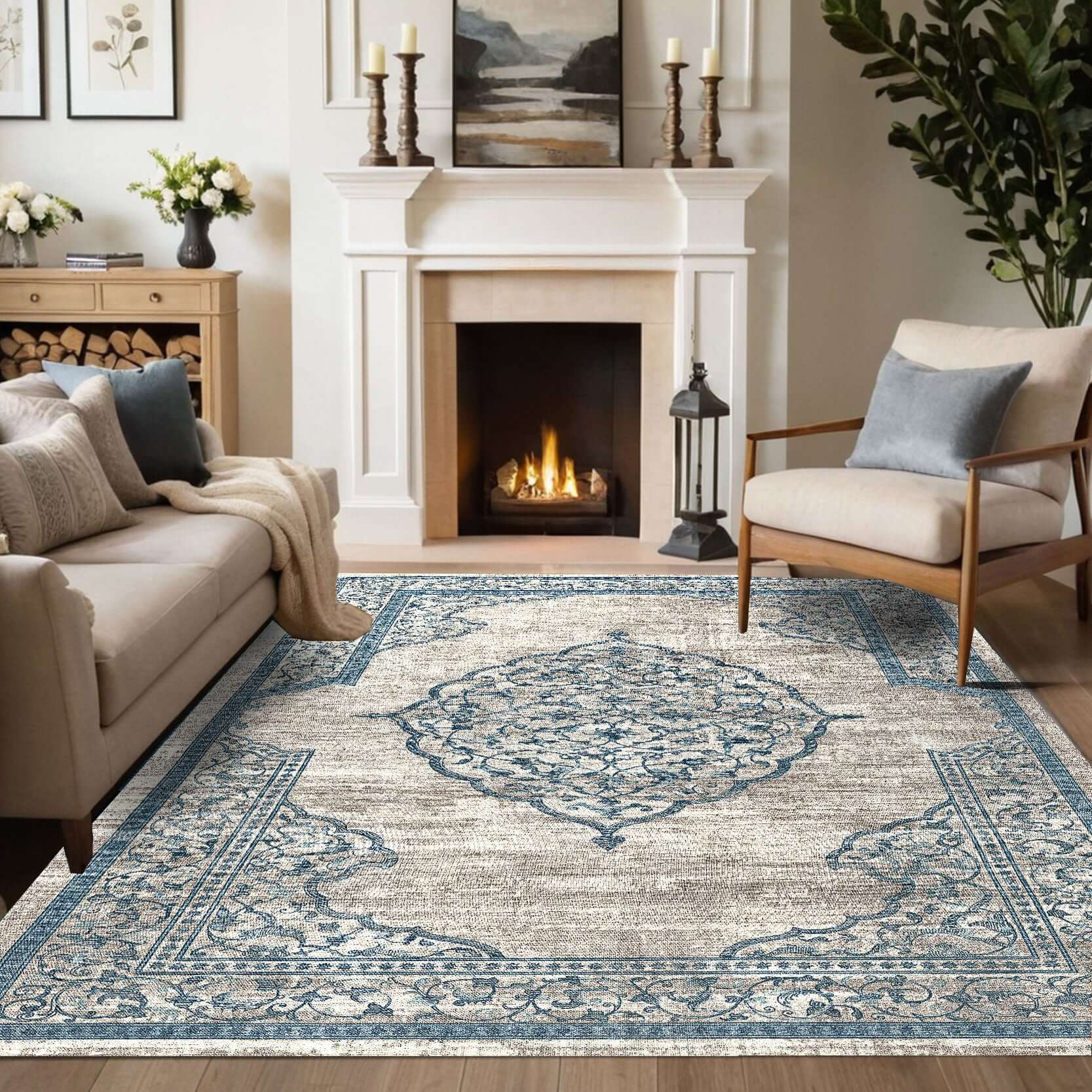 Turkish Rug Celestial Vine Medallion Rug