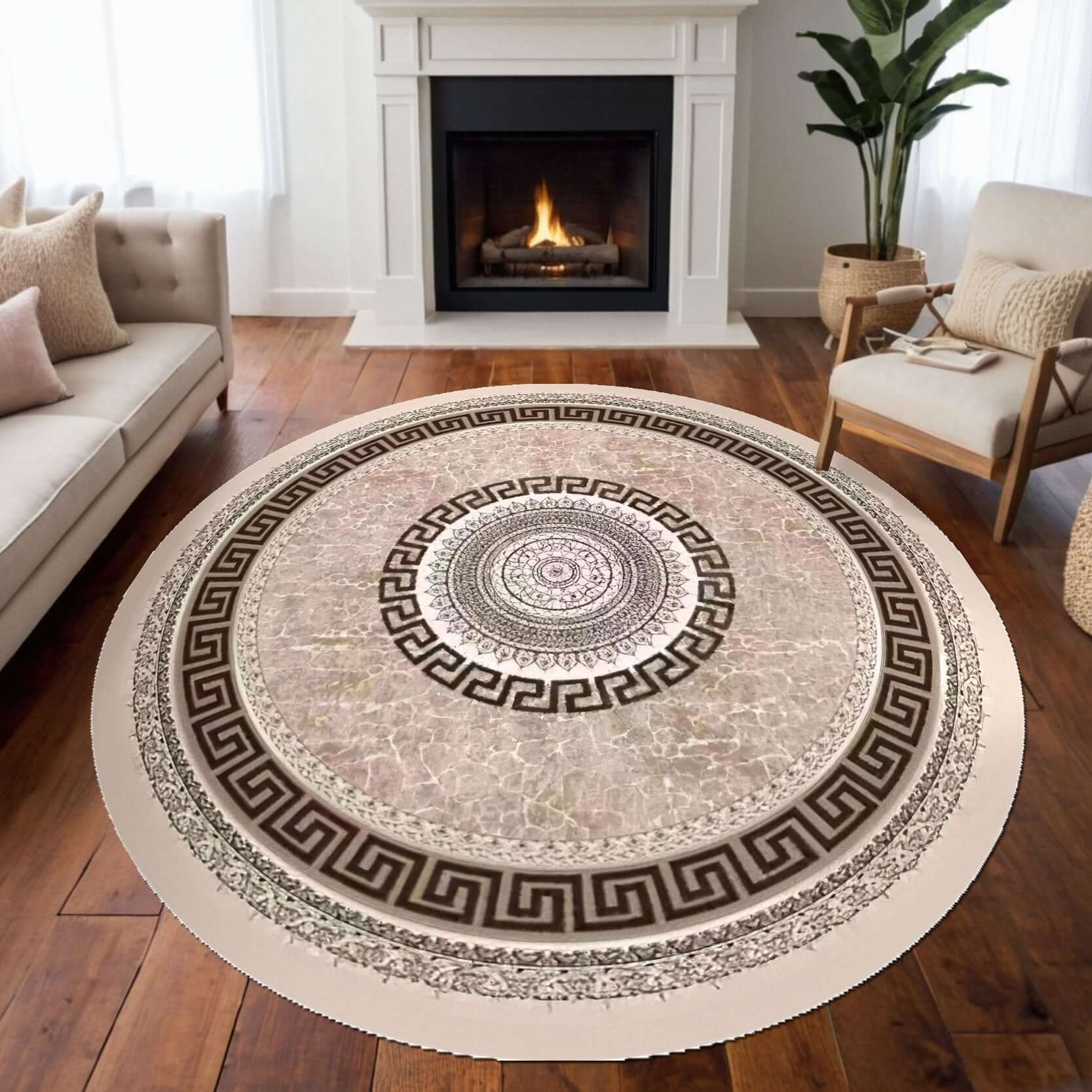Turkish Rug Greek Medallion – Classic Home Elegance