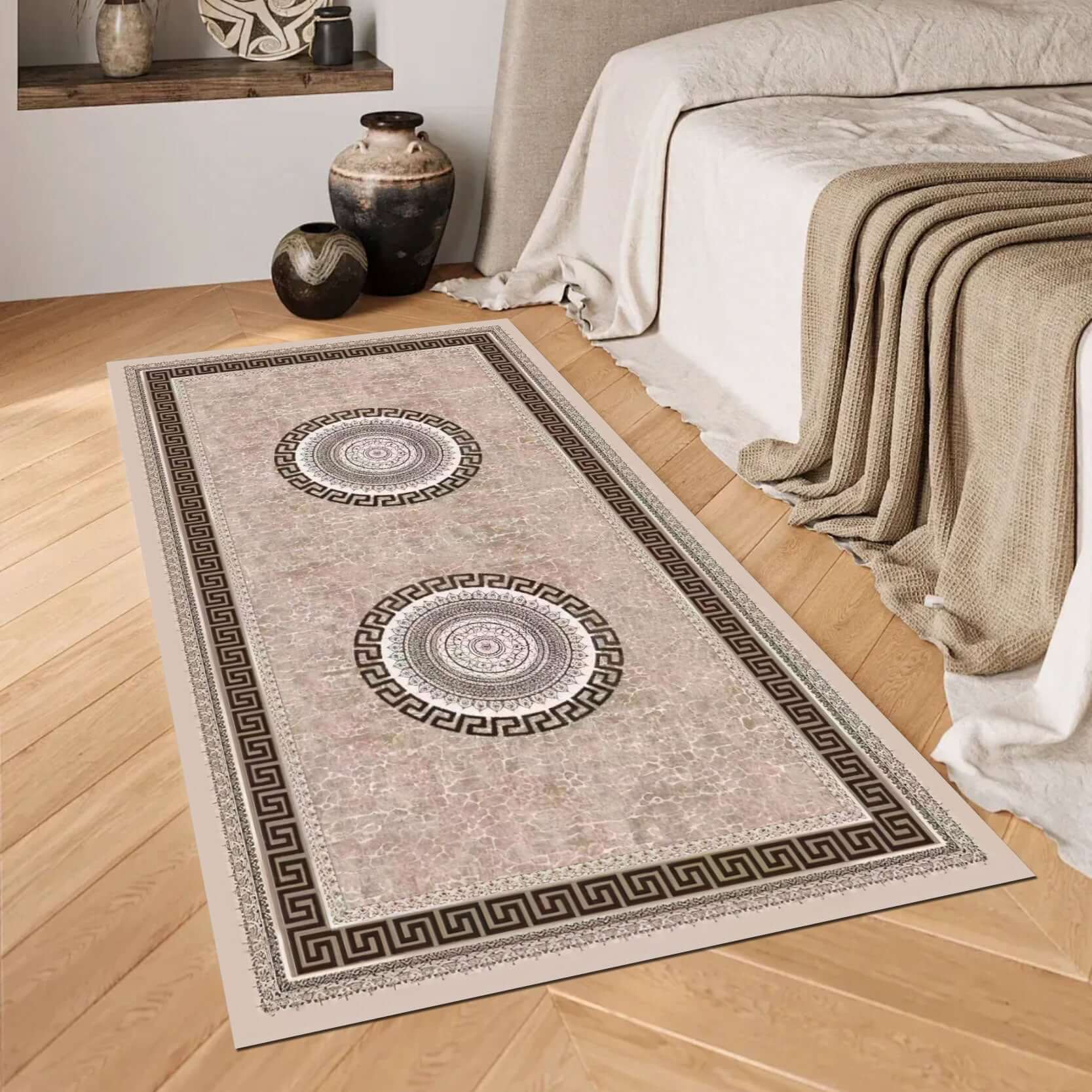 Turkish Rug Greek Medallion – Classic Home Elegance