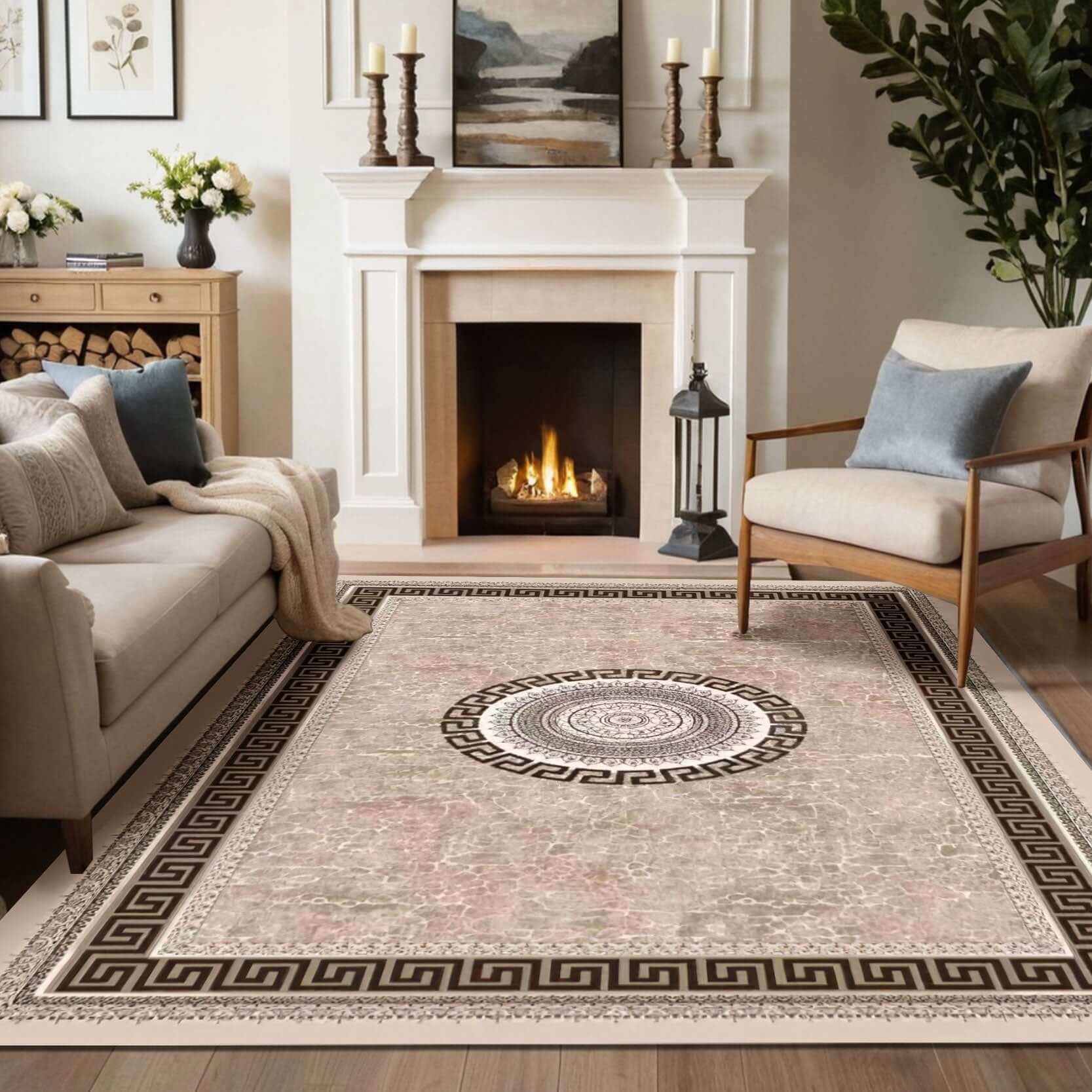 Turkish Rug Greek Medallion – Classic Home Elegance