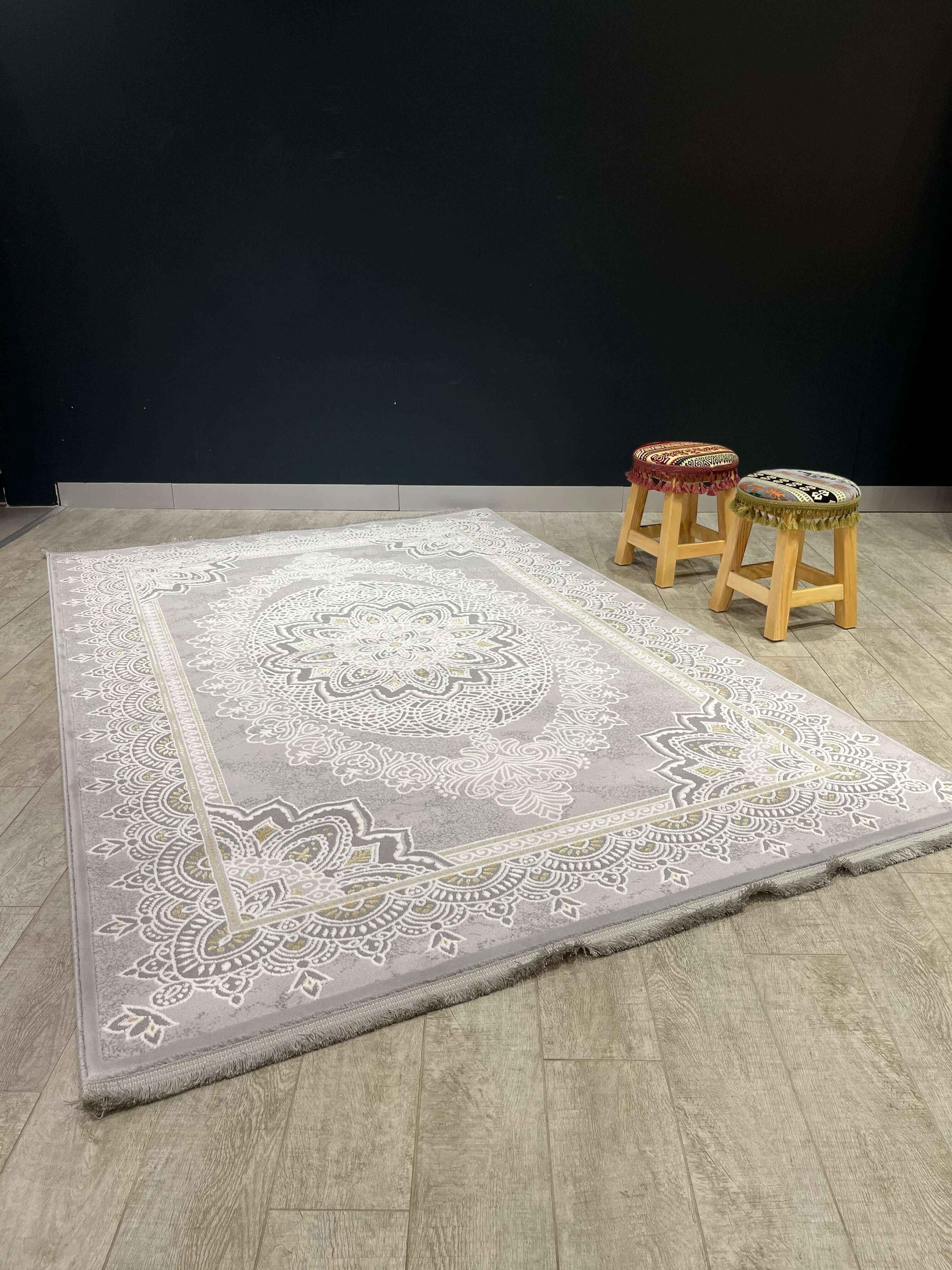 Turkish Rug Light ANATOLIAN AK143 GREY-GOLD