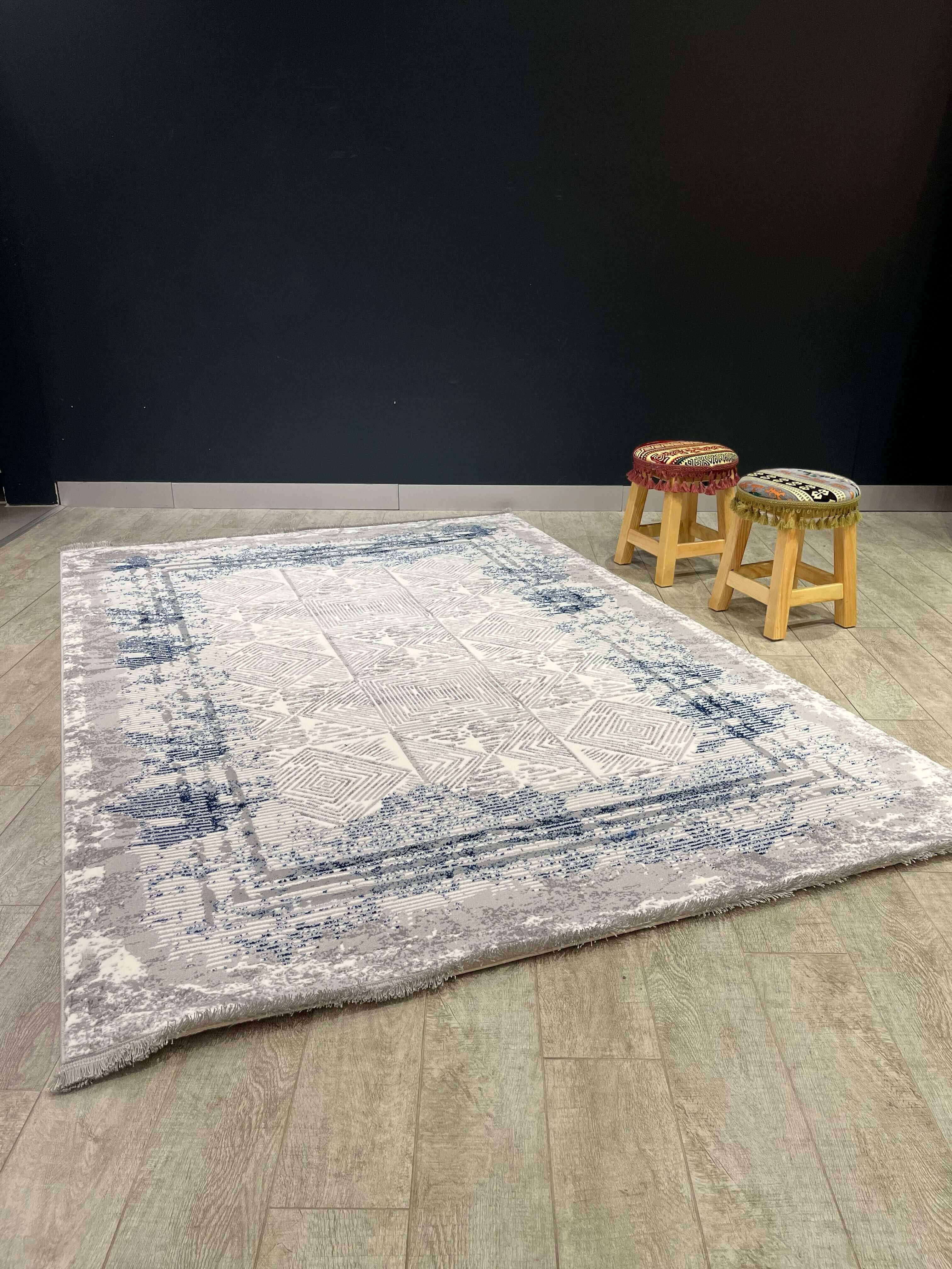 Turkish Rug Light ELEGANCE AK082 GREY-BLUE