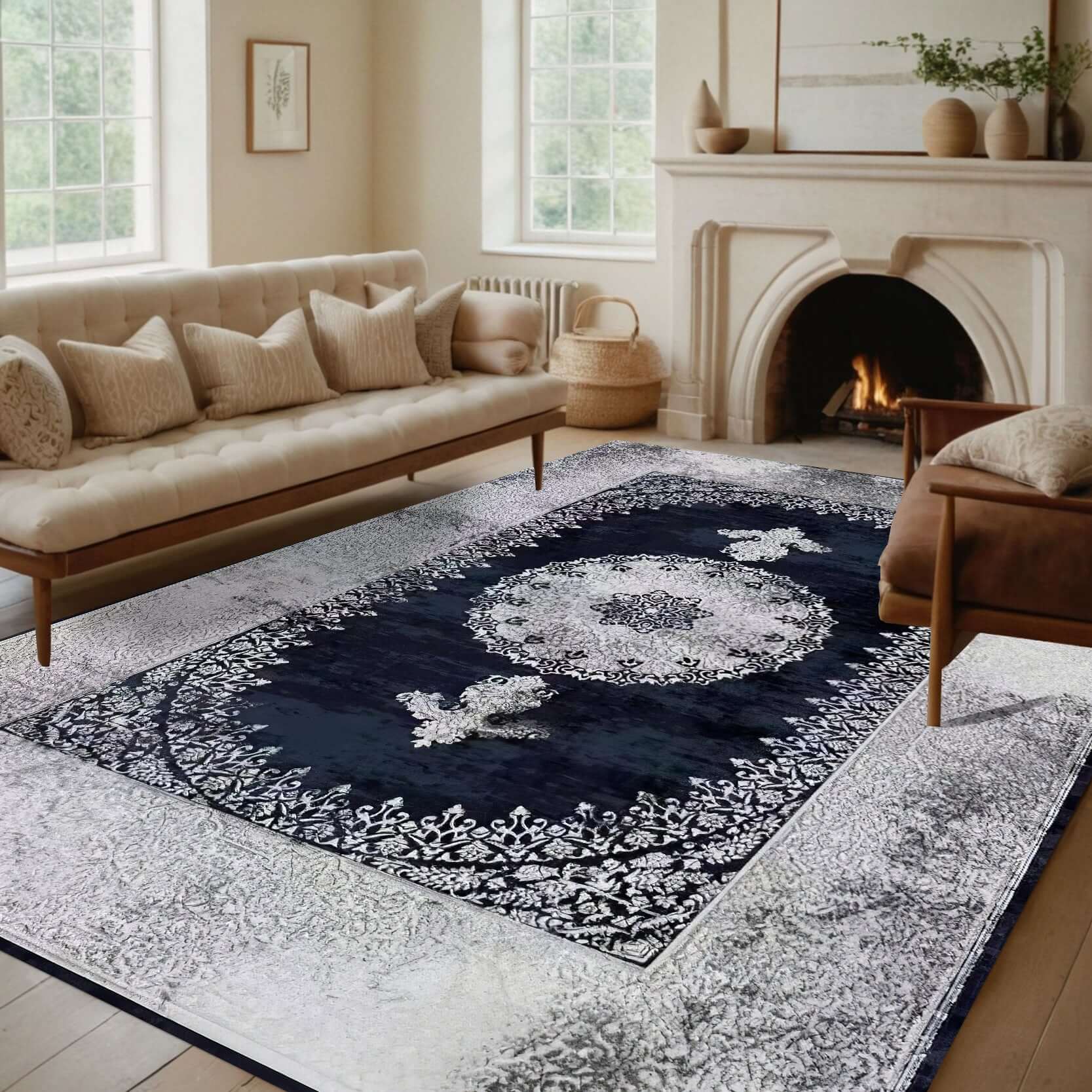 Turkish Rug Midnight Medallion Luxe Rug