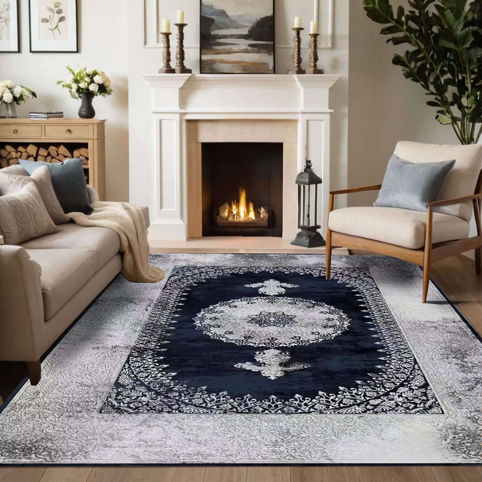 Turkish Rug Midnight Medallion Luxe Rug