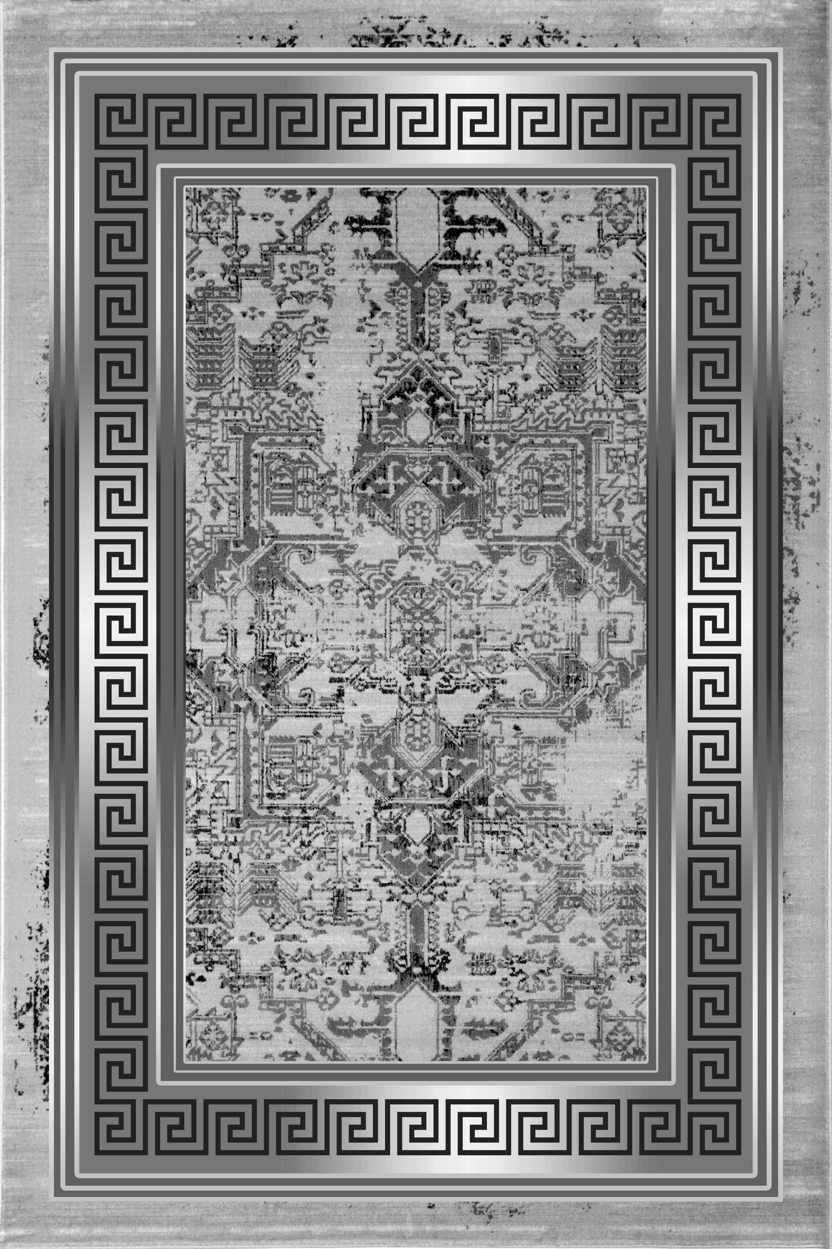 Turkish Rug - Modern Greek Border, Stylish & Affordable