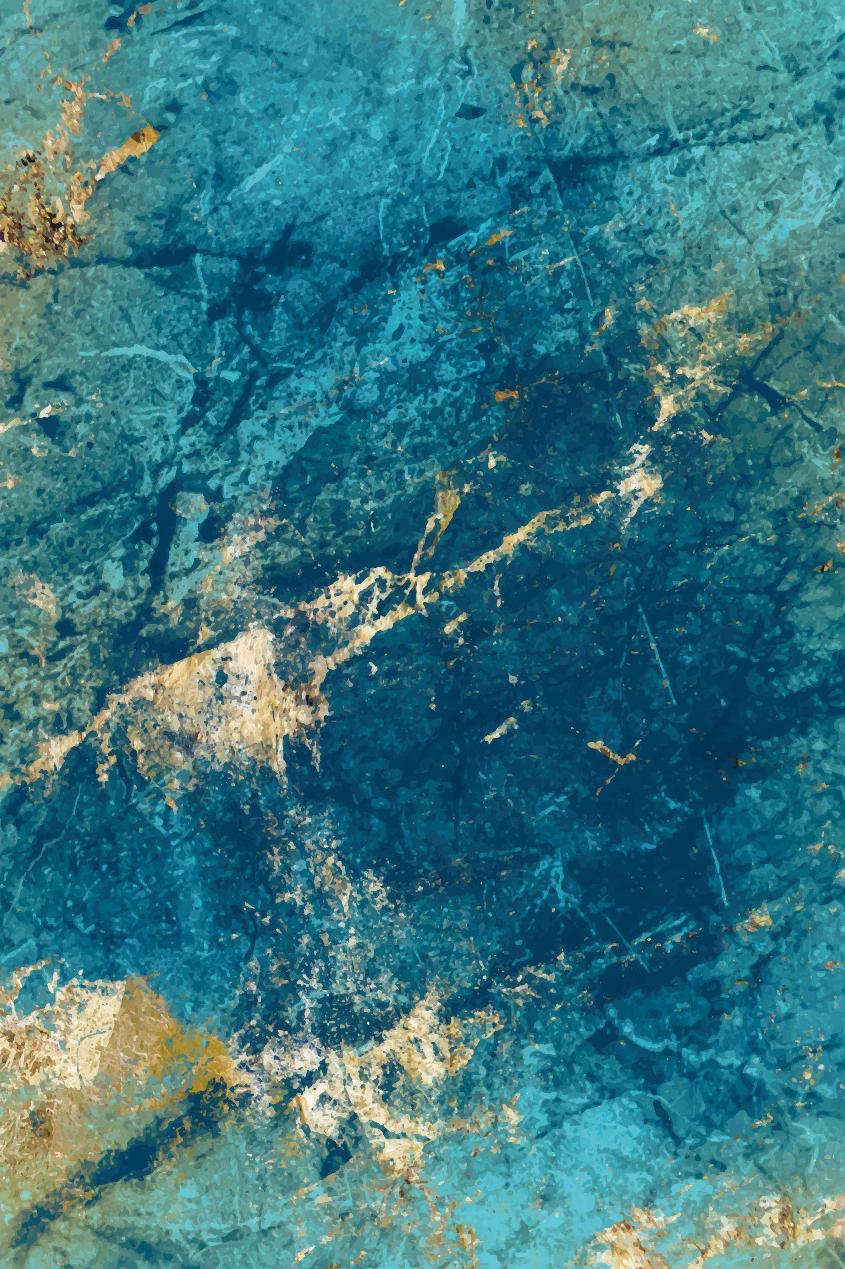 Turkish Rug Ocean Marble Abstract Rug