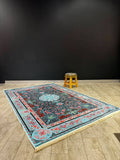 Turkish Rug featuring vivid colors and intricate patterns, ideal for modern and traditional interiors, size 150x230 cm.