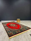 Turkish Rug Bosphorus Harmony 150×230 in vivid red and intricate pattern, ideal for modern and traditional interiors.