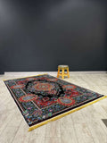 Turkish Rug Heritage Mosaic 150×230 displayed on the floor, showcasing vibrant intricate patterns.
