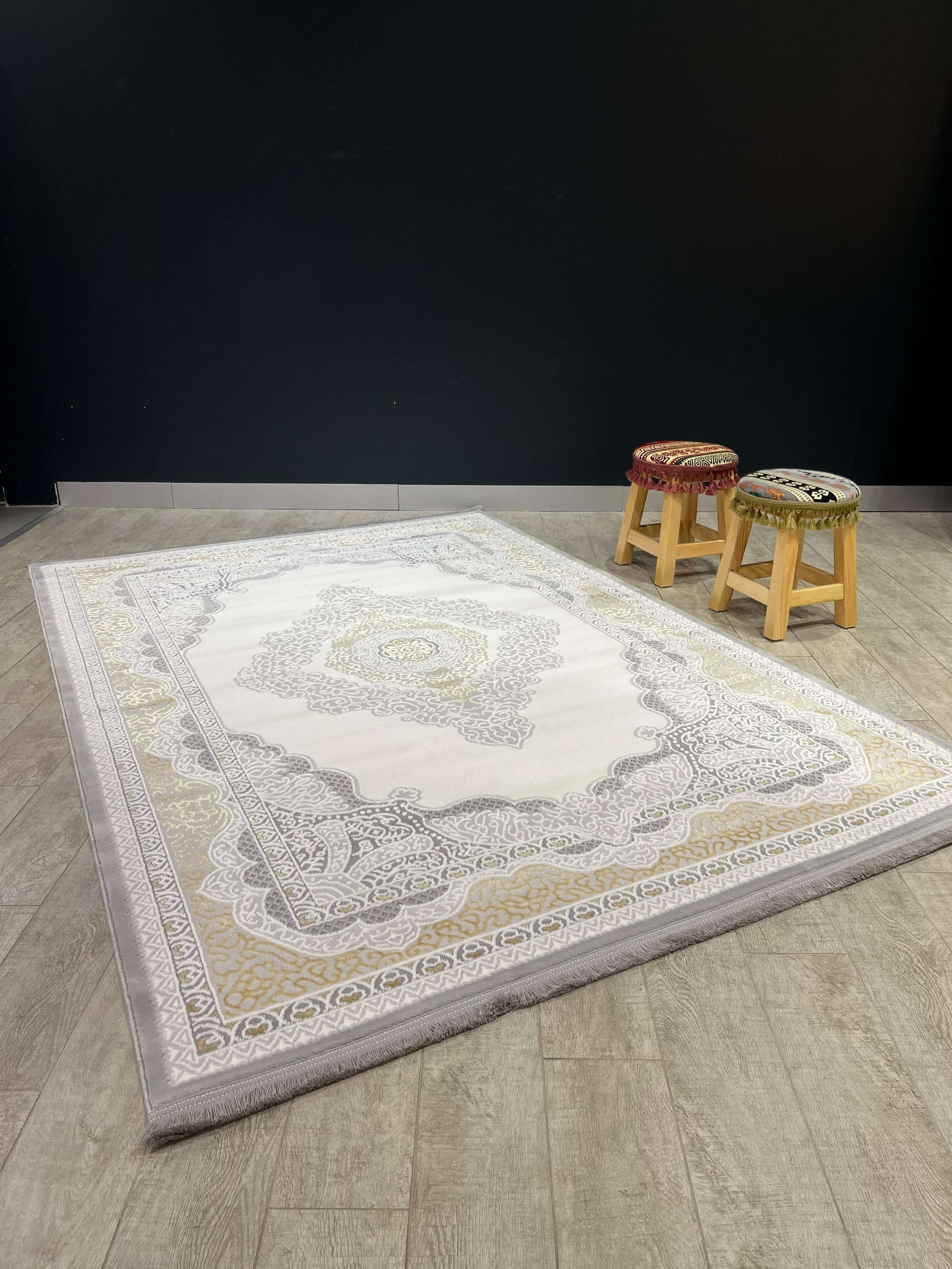 Turkish Rugs Light ELEGANCE AK048-GREY-GOLD