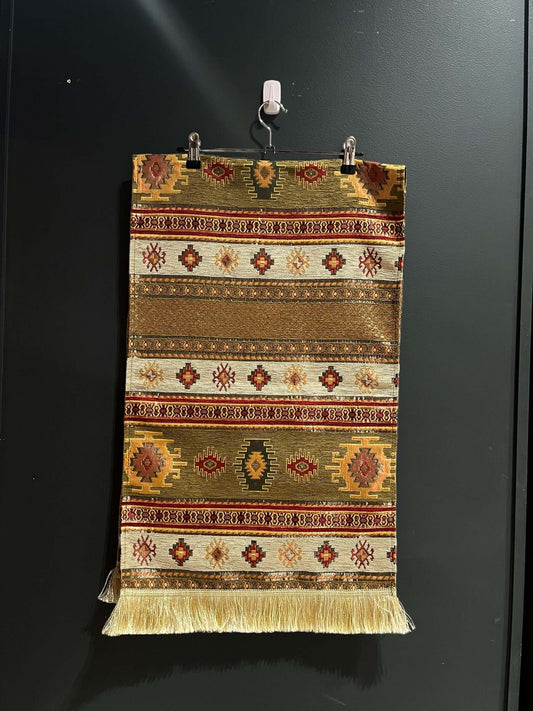 Turkish Table Runner Aztec Soft-Crafted from acrylic featuring a captivating blend of Tulip and Aztec designs, this table runner effortlessly adds a touch of cultural richness to any setting. Versatile and elegant, it's perfect for both casual and formal