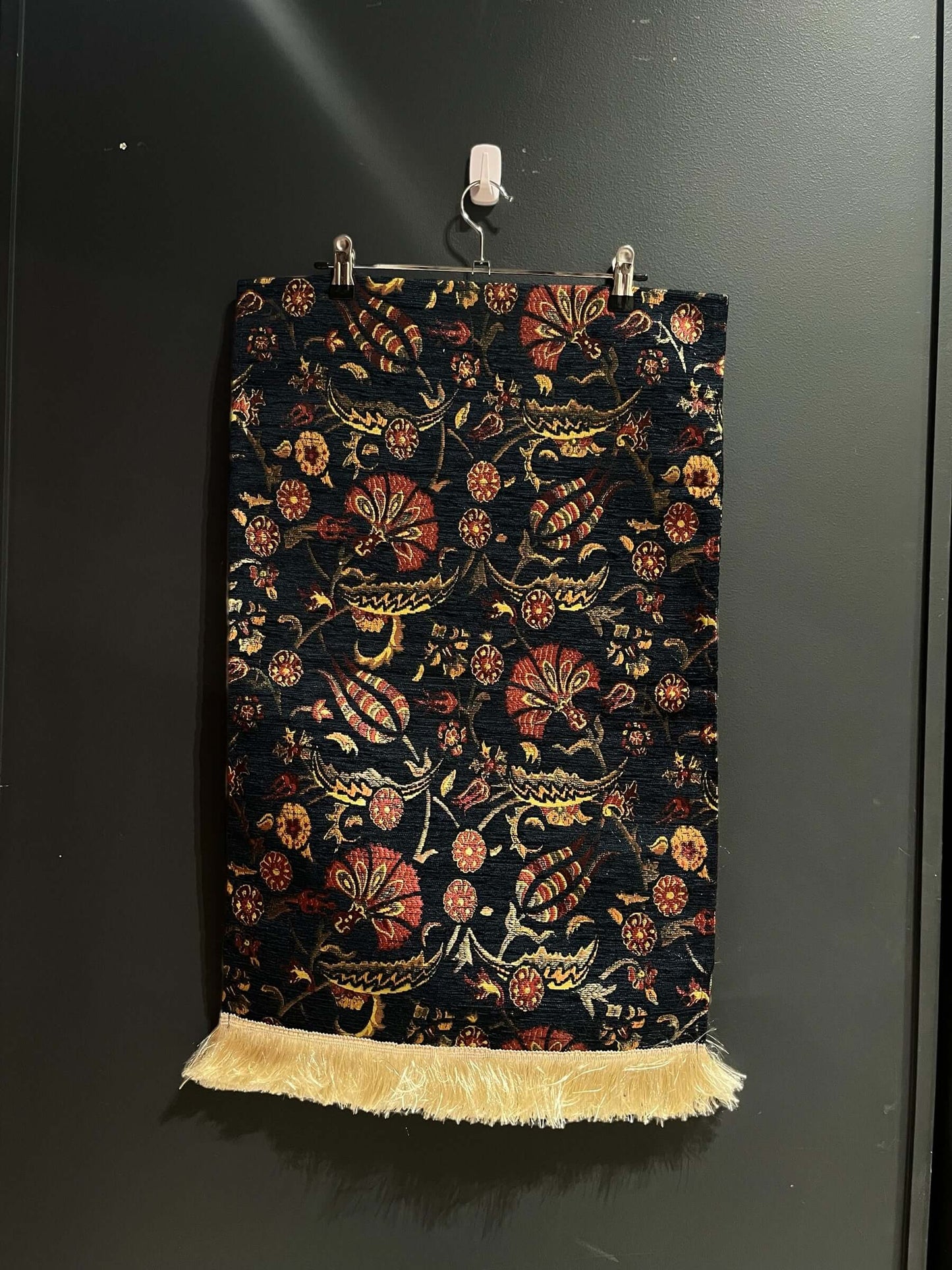 Turkish Table Runner Flowers Black-Crafted from acrylic featuring a captivating blend of Tulip and Aztec designs, this table runner effortlessly adds a touch of cultural richness to any setting. Versatile and elegant, it's perfect for both casual and form