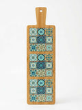 Turkish Tile Bamboo Serving Board with vibrant traditional tile patterns and a natural bamboo design.