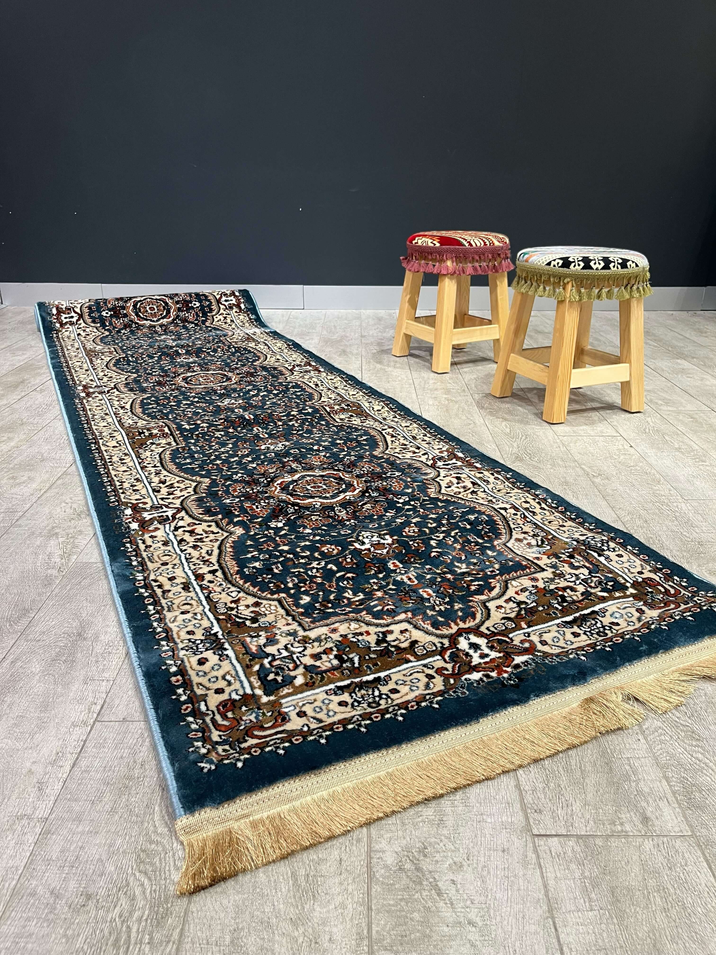Turkish Traditional Hallway Runner Blue H3528A