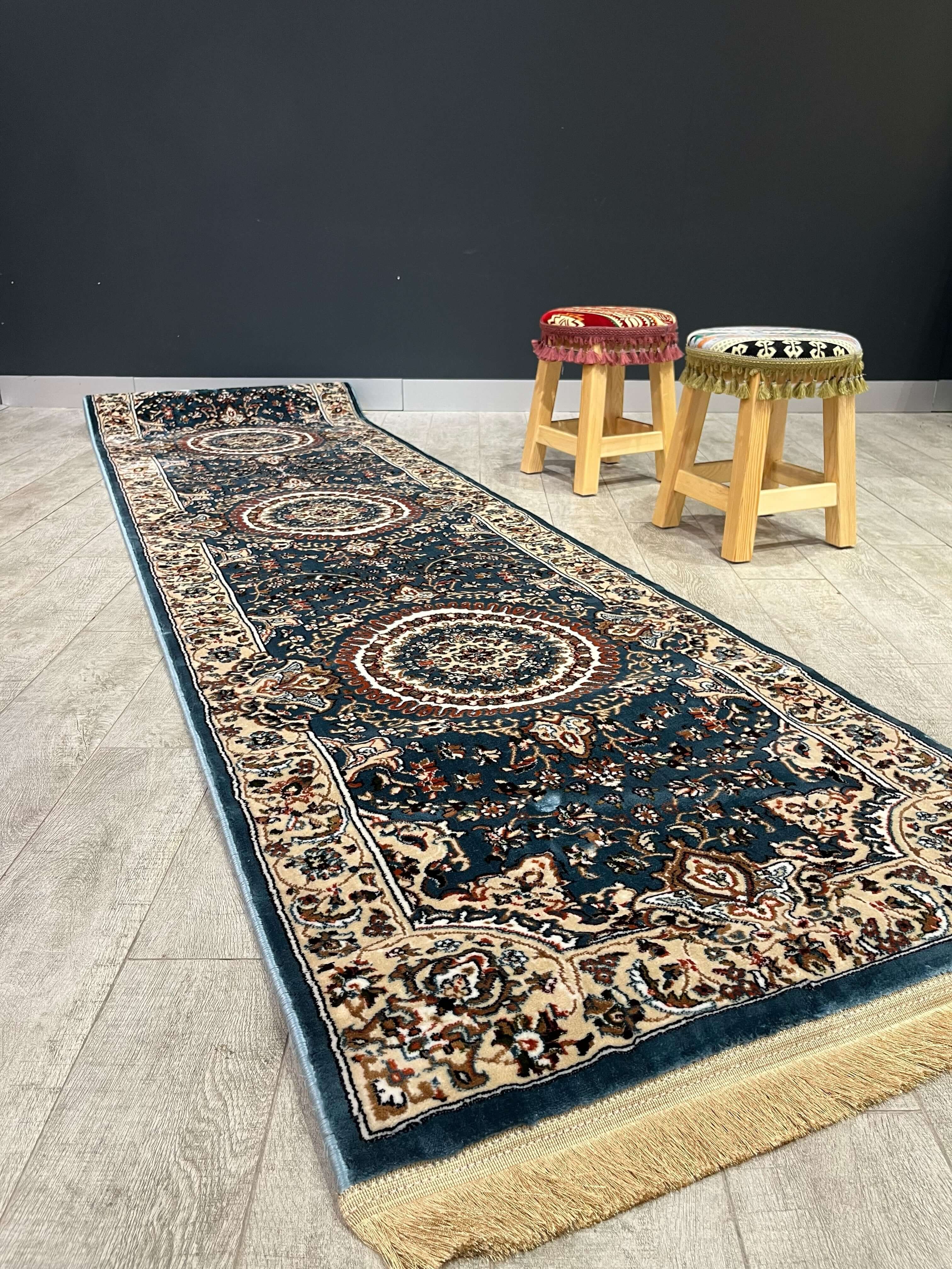 Turkish Traditional Hallway Runner Blue H4095A