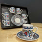 Floral Design Turkish Coffee Cup Set