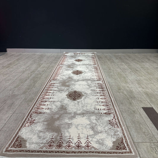 Vintage Pink and Beige Turkish Hallway Runner 80cm x 300cm-Discover our elegant Turkish hallway runners, 80cm x 300cm, designed to add timeless beauty to your home. Made with premium materials and intricate patterns, these durable Turkish rugs are perfect