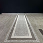 Modern Beige and White Turkish Hallway Runner 80cm x 300cm