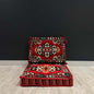 Single Floor Cushions & Majlis Red Green Pattern Floor Cushions   