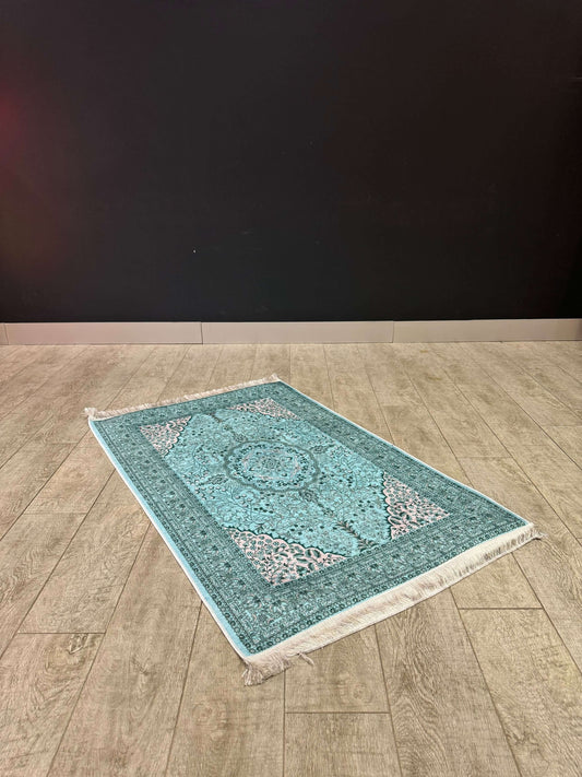 Turquoise Floral Turkish Prayer Mat