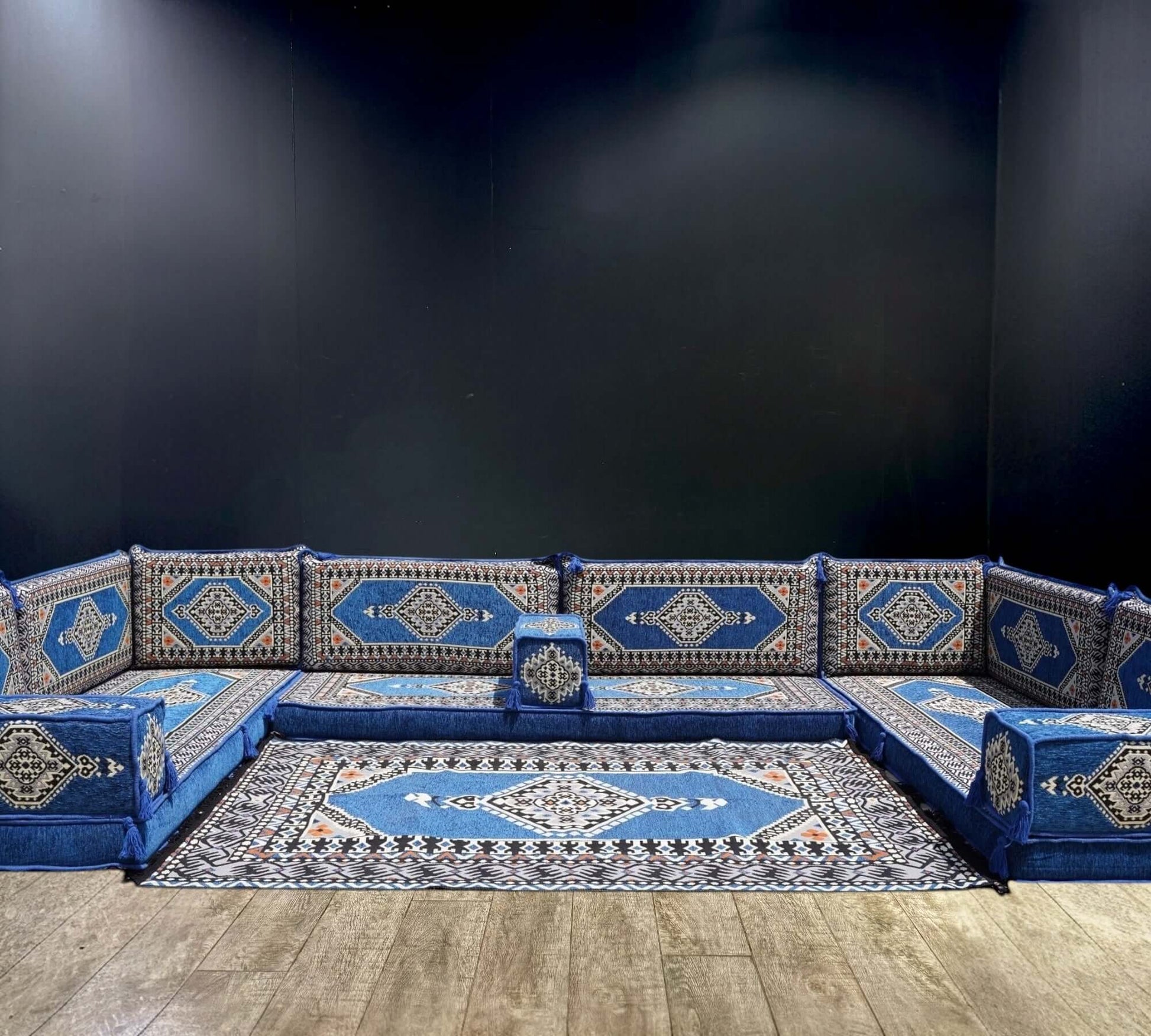 Blue Palace U-Shape Majlis Sofa Set