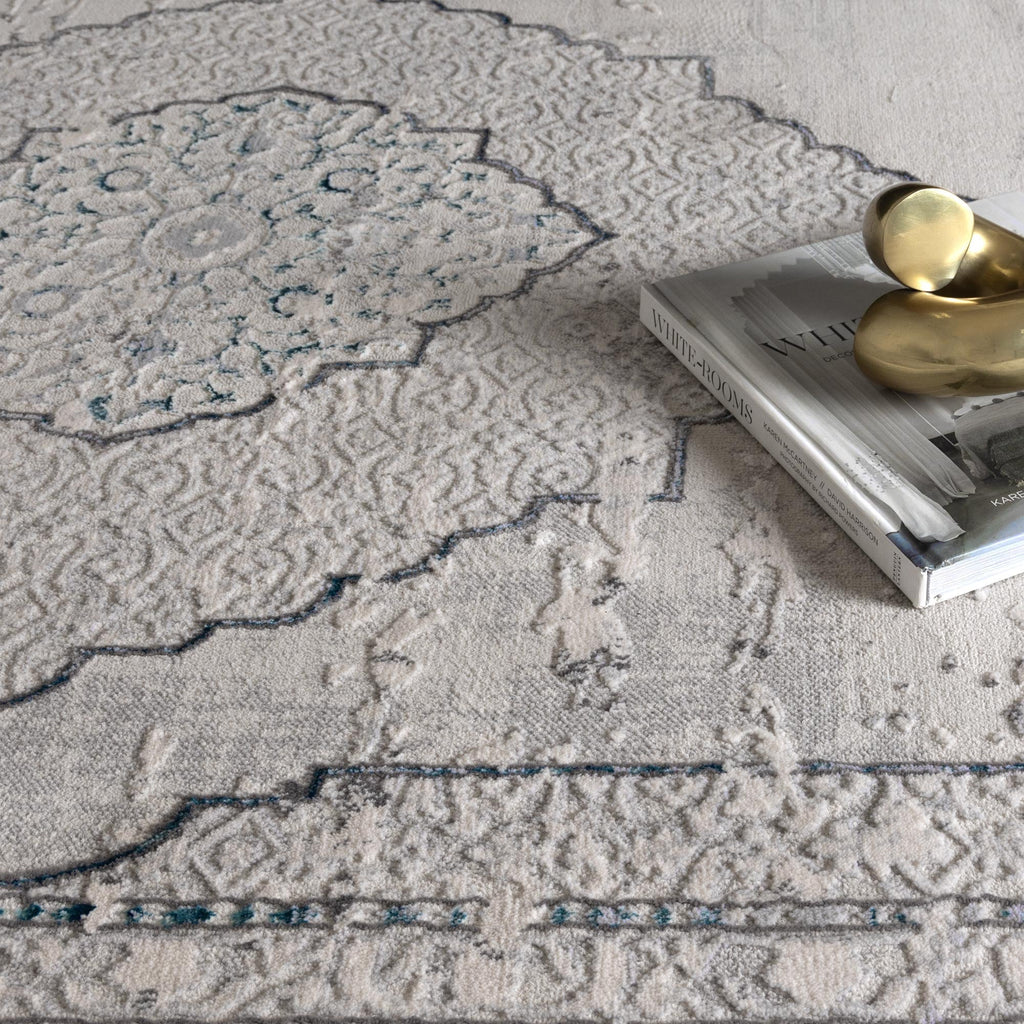 Vestige V001 Oriental Grey Blue Rug – view 5