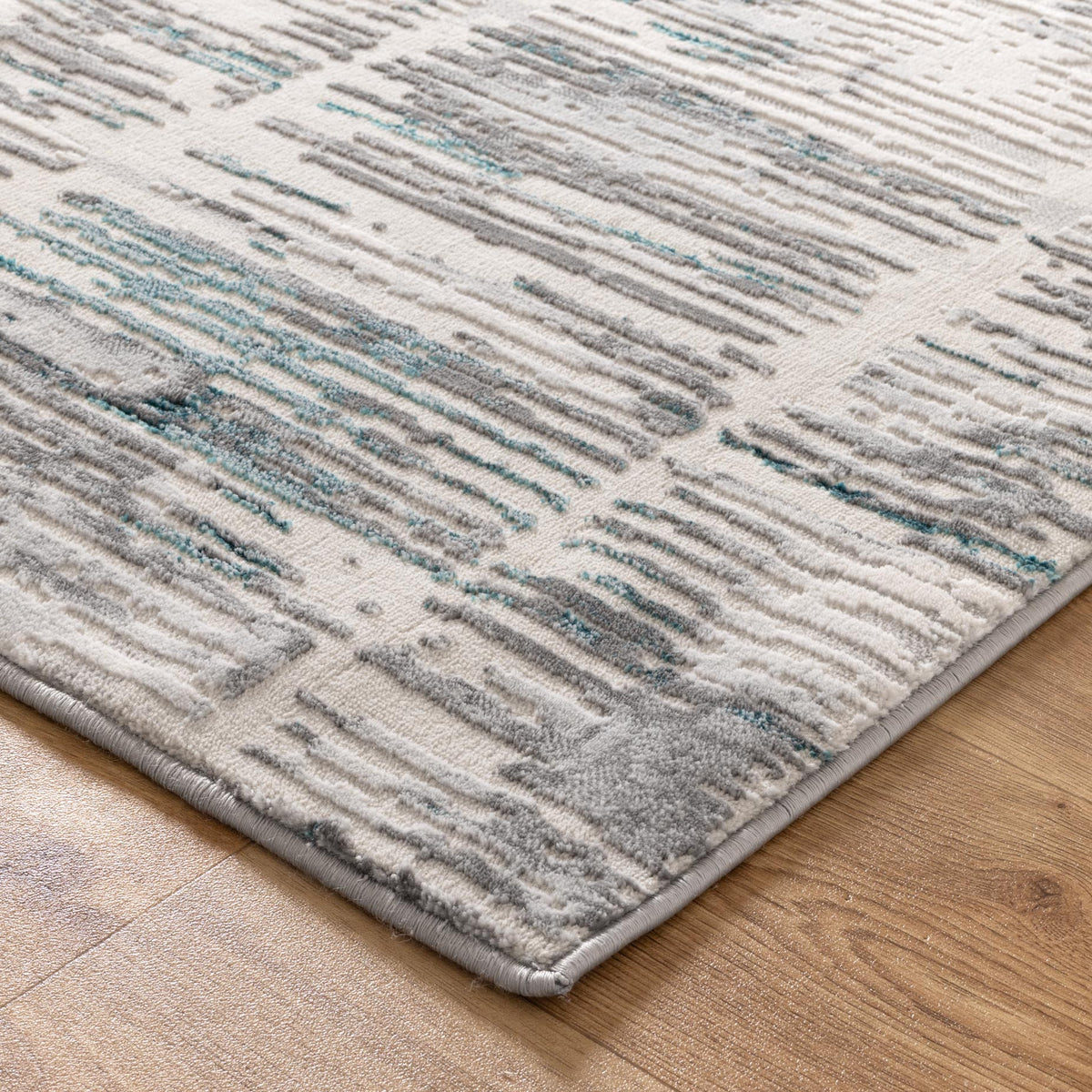 Vestige V002 Abstract Grey Blue Rug – view 3