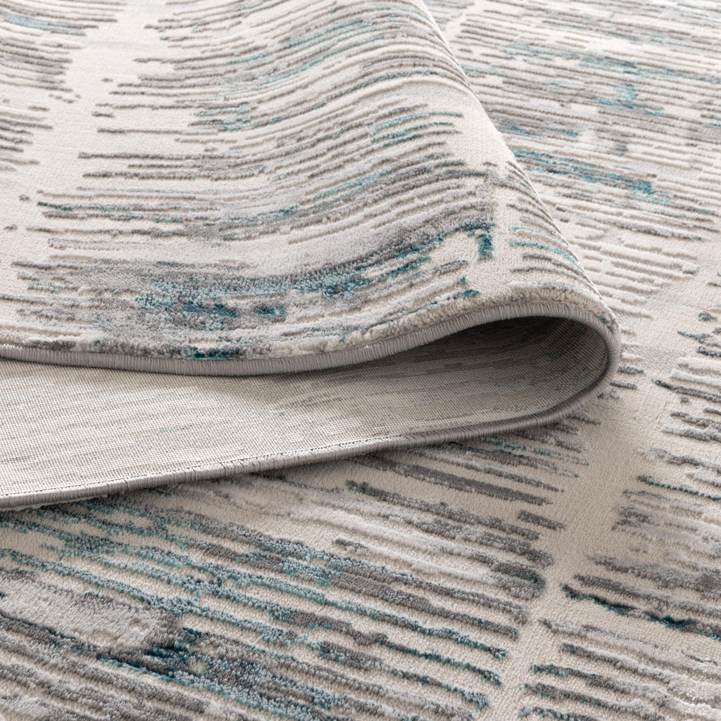 Vestige V002 Abstract Grey Blue Rug – view 4