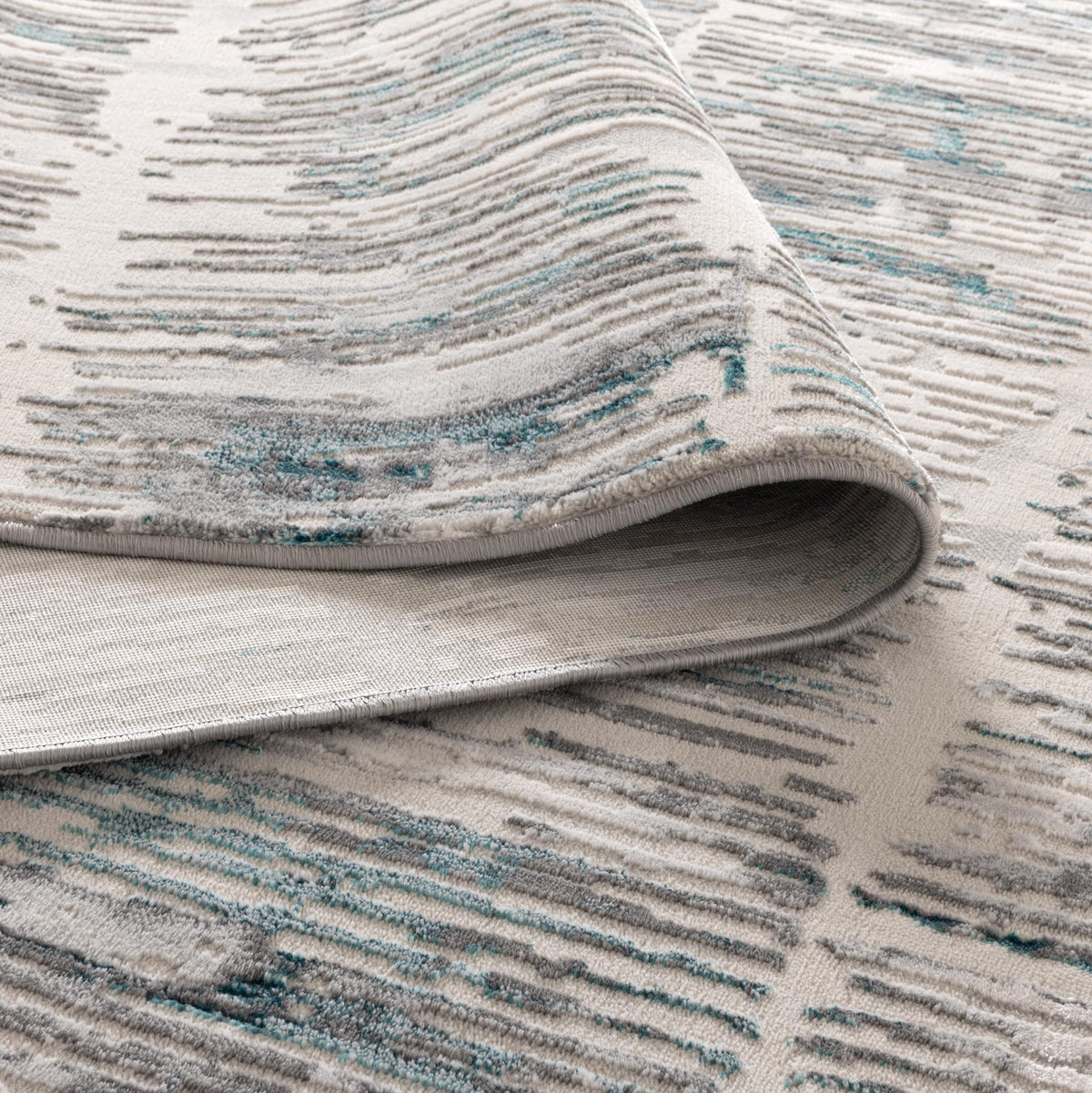 Vestige V002 Abstract Grey Blue Rug – view 4