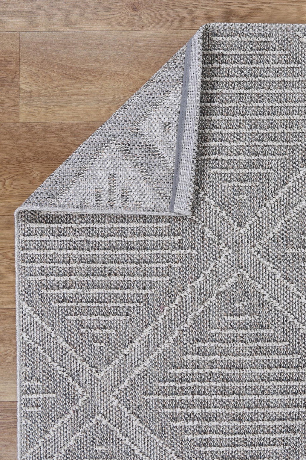 Vanuatu Vouza Grey Geometric Flatweave Rug - 05 – view 3