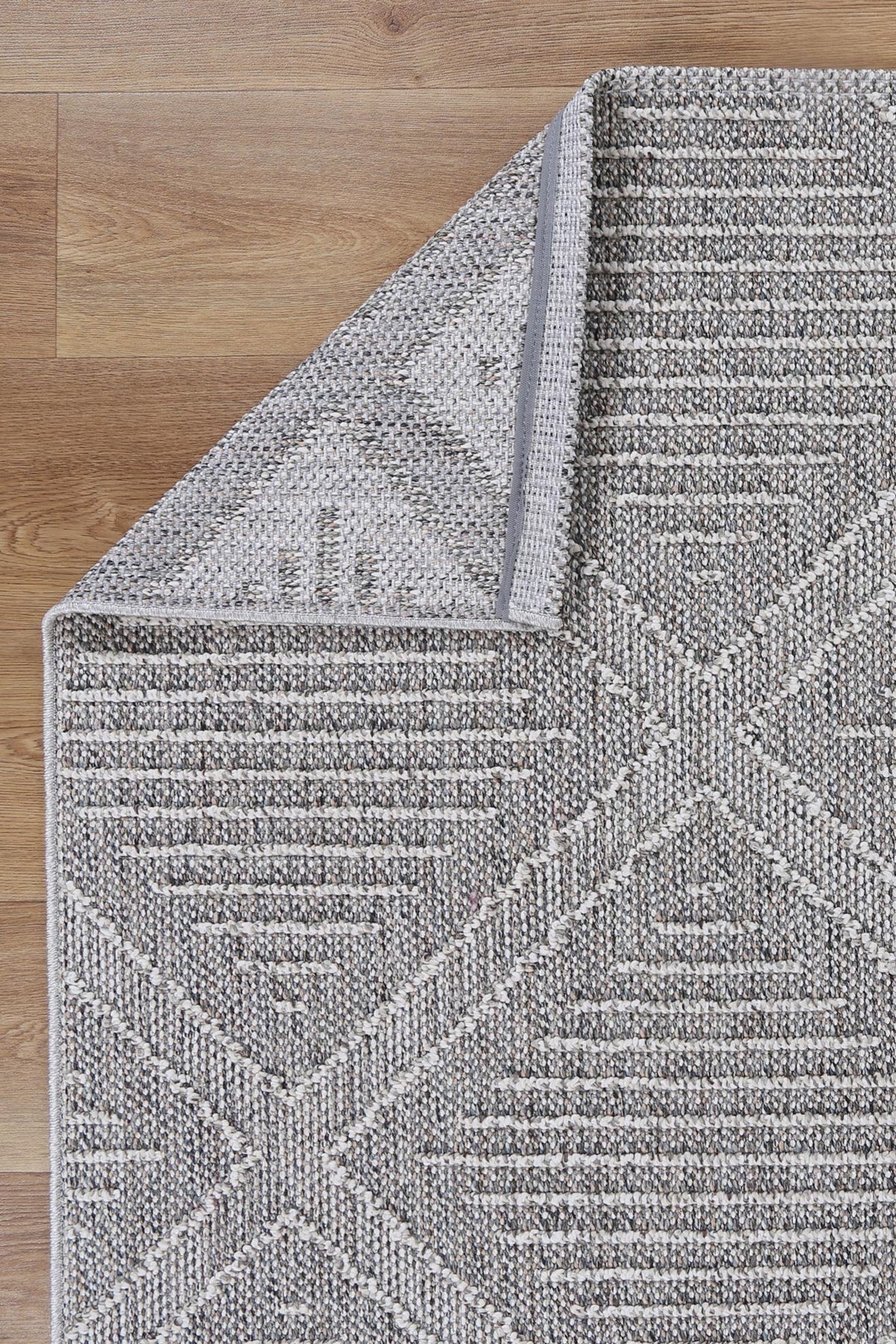 Vanuatu Vouza Grey Geometric Flatweave Rug - 05 – view 3