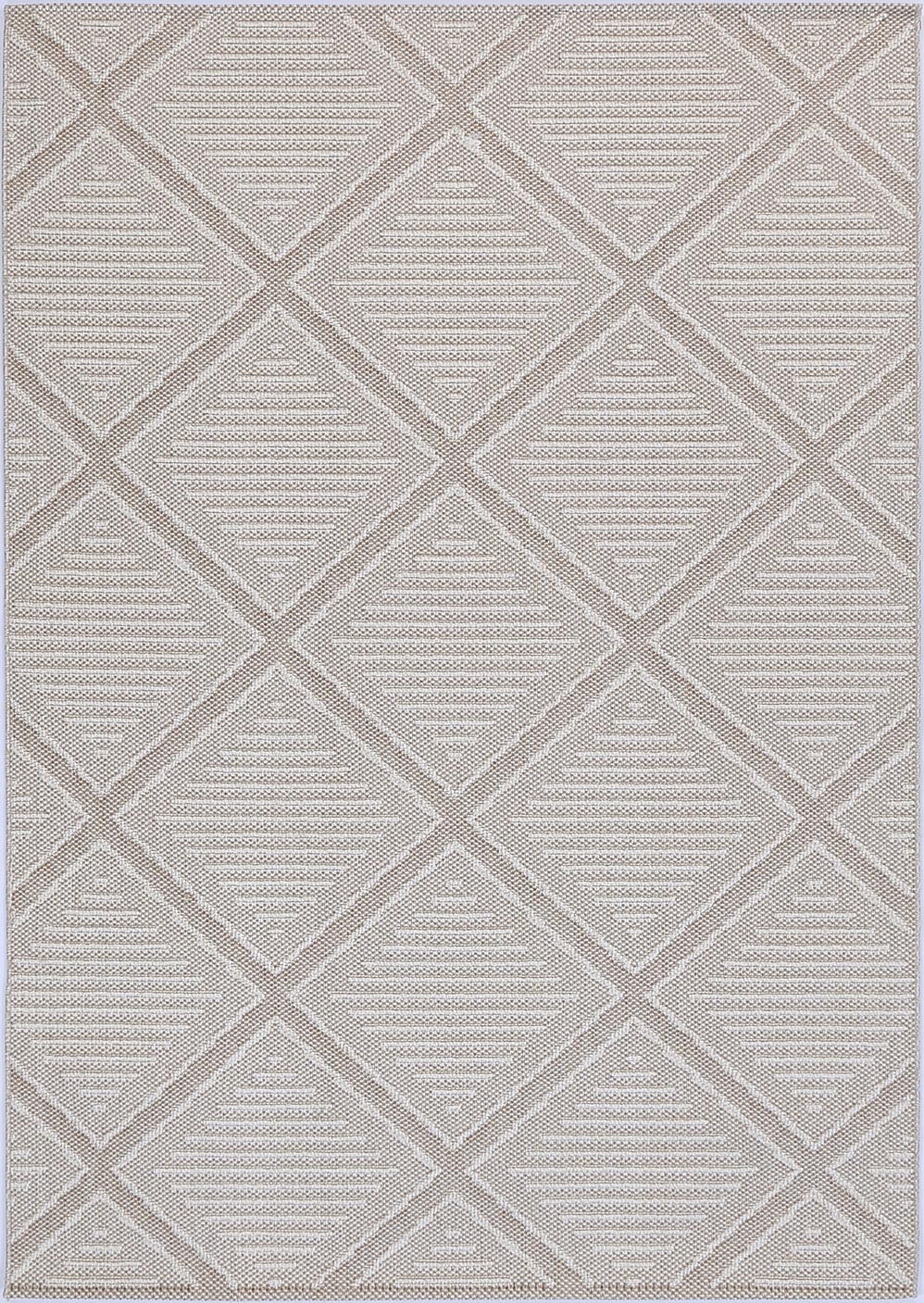 Vanuatu Kenilorea Beige Geometric Flatweave Rug - 06 – view 2