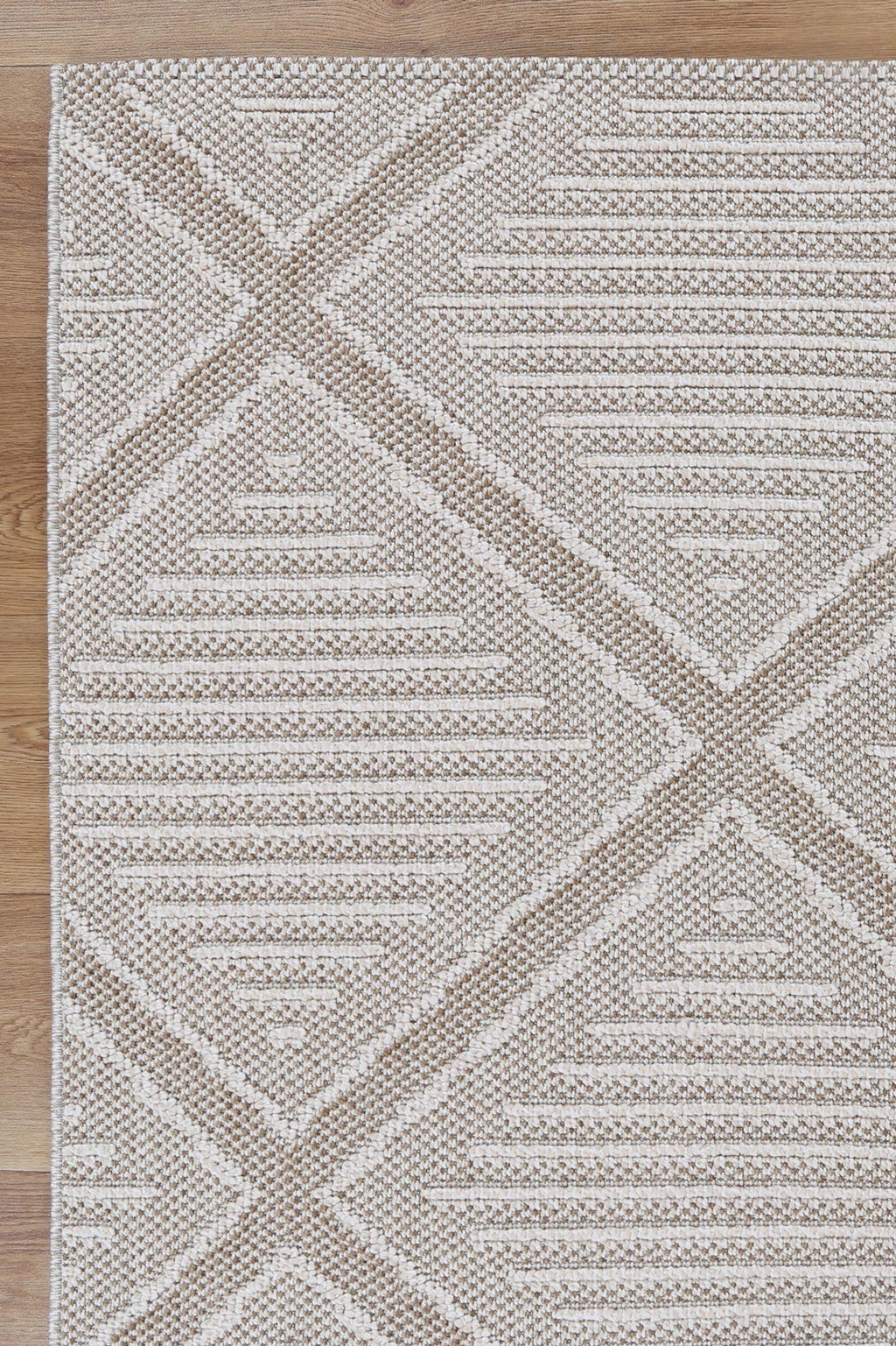 Vanuatu Kenilorea Beige Geometric Flatweave Rug - 06 – view 3