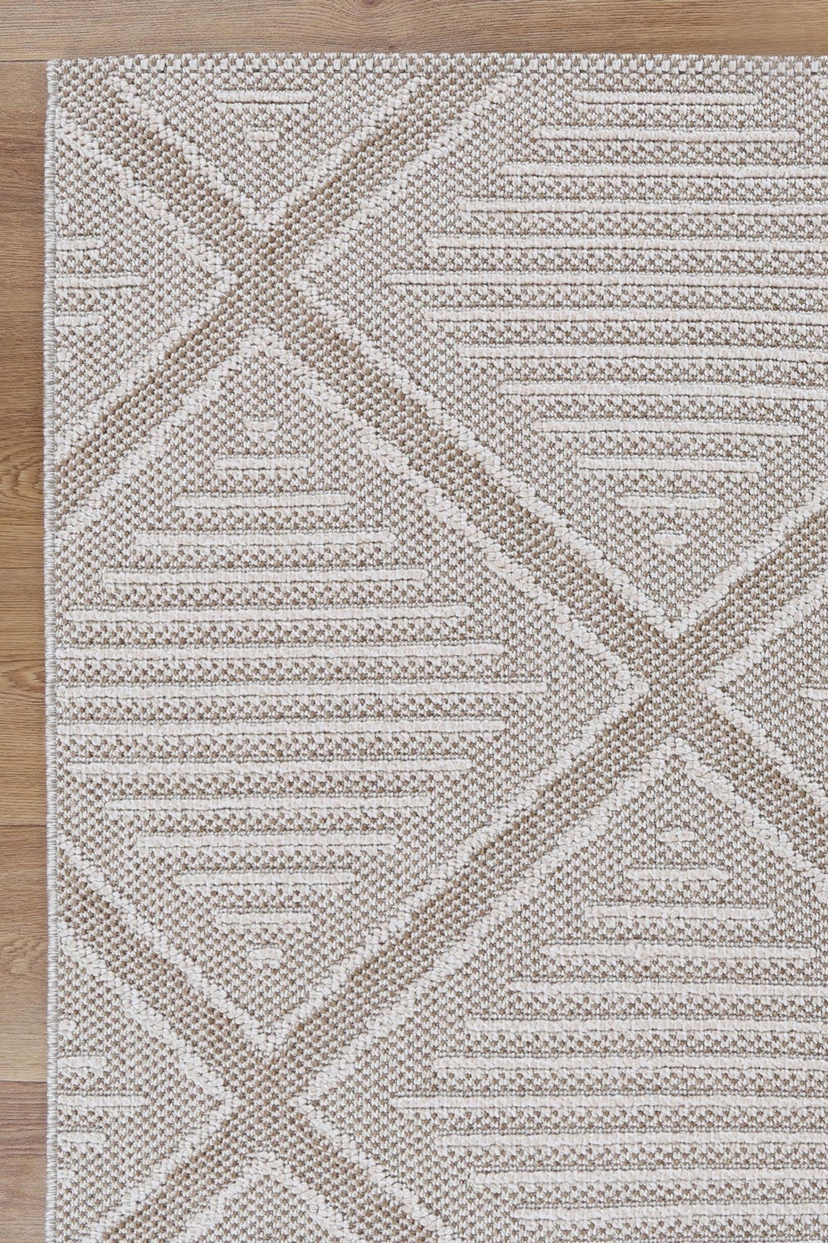 Vanuatu Kenilorea Beige Geometric Flatweave Rug - 06 – view 3