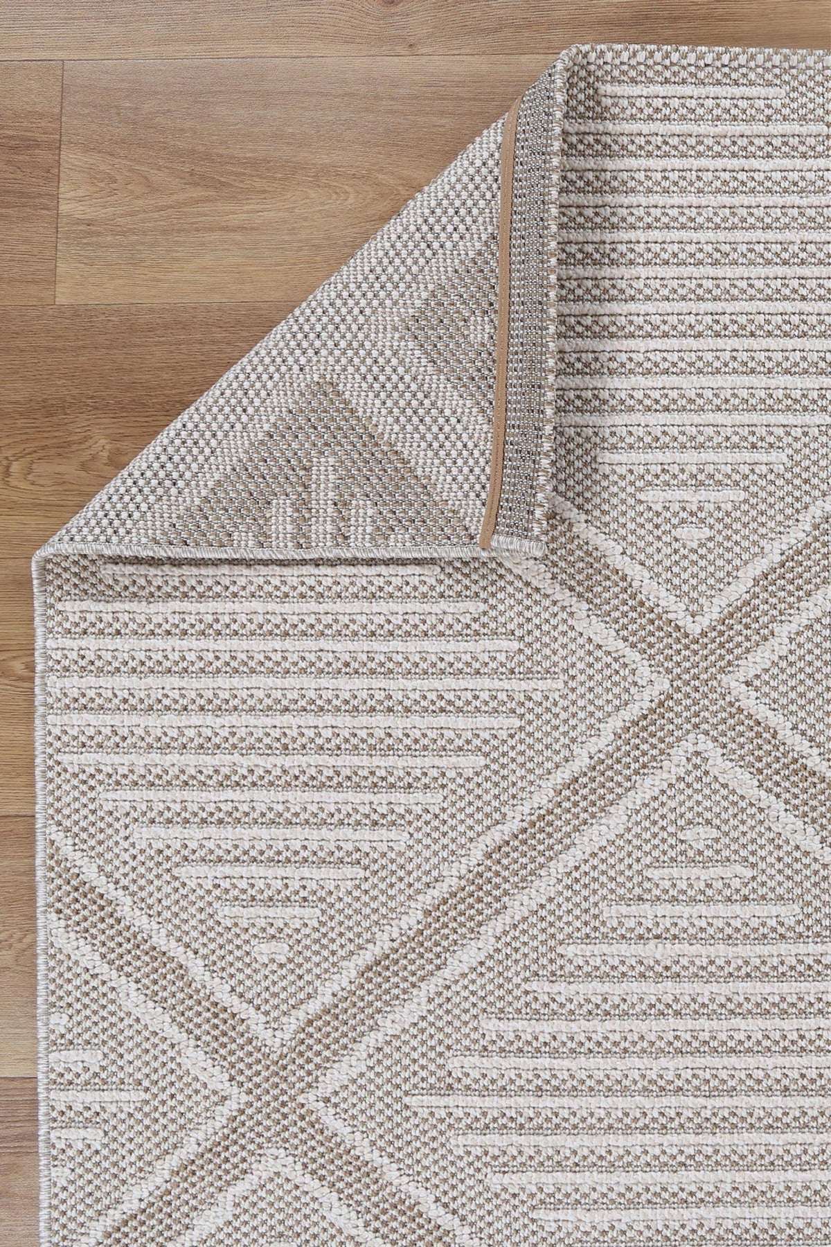 Vanuatu Kenilorea Beige Geometric Flatweave Rug - 06 – view 5