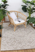 Vanuatu Waita Beige Tribal Flatweave Rug - 13 styled with furniture