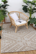 Vanuatu Kilifa Beige Tribal Flatweave Rug - 15 styled with furniture
